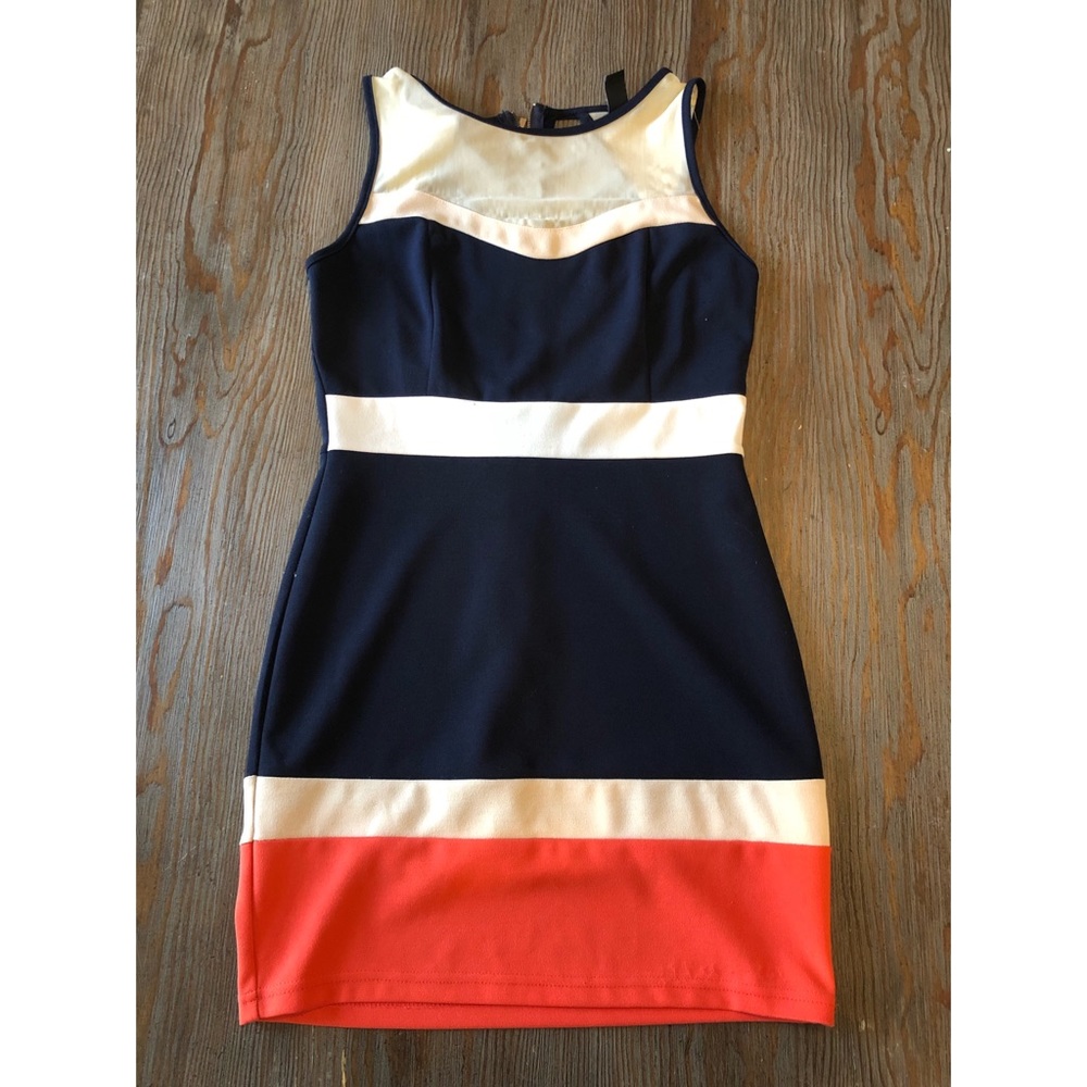 Block patterned mini dress